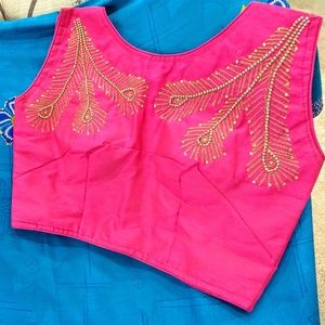Garden chiffon saree with designer blouse